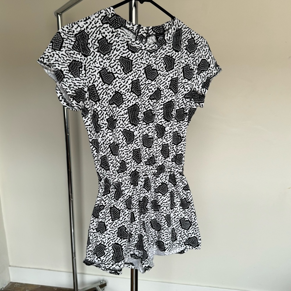 Black/white Patterned American Apparel Romper